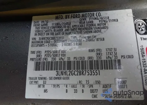 2011 Lincoln Mkz из США, поврежденный, VIN 3LNHL2GC2BR753551